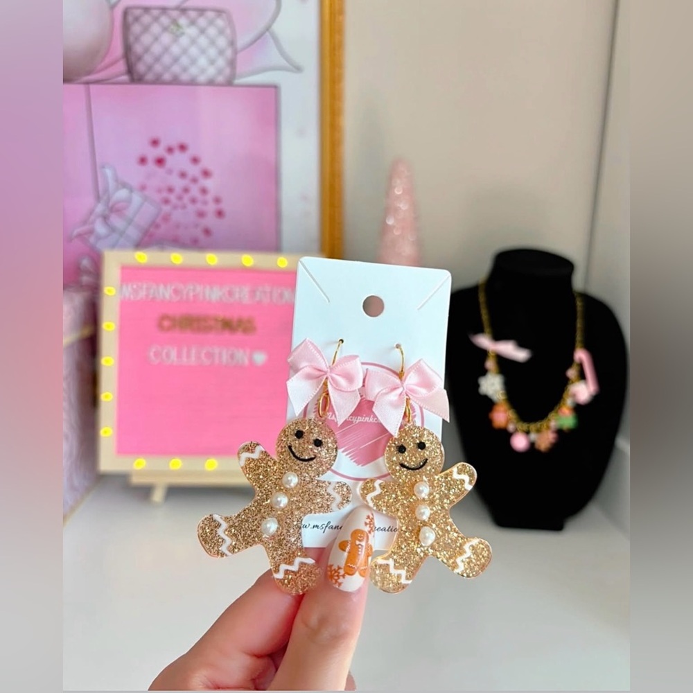 Handmade Fancy Gingerbread Earrings